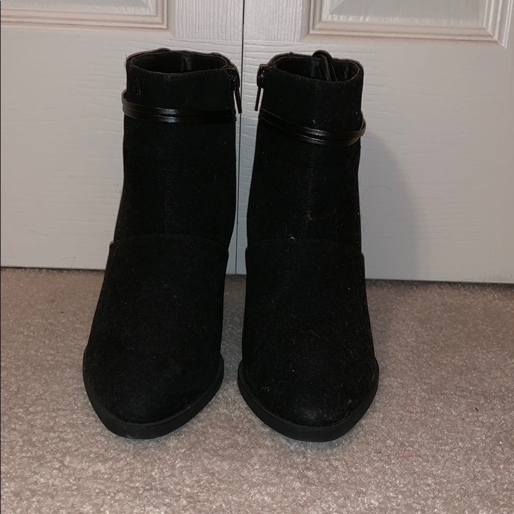 Black velvet booties